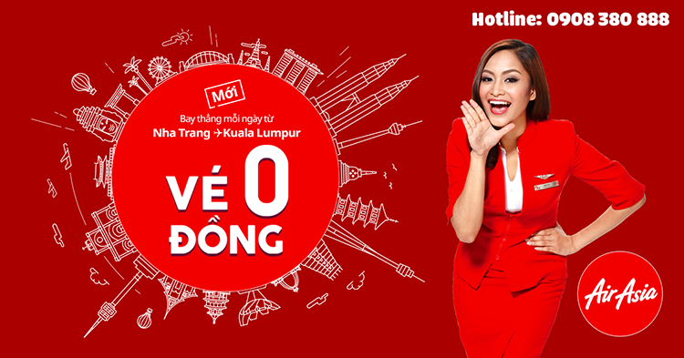 AirAsia khuyến mãi vé Nha Trang - Kuala Lumpur 0 ĐỒNG