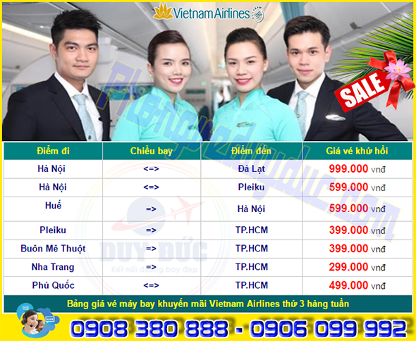 Chỉ 299 ngàn có ngay tấm vé Vietnam Airlines