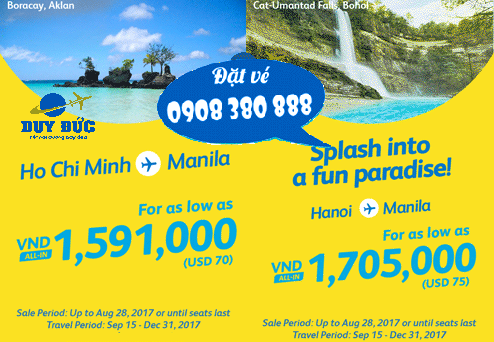 Cebu Pacific bán vé đi Manila giá 1.591.000đ