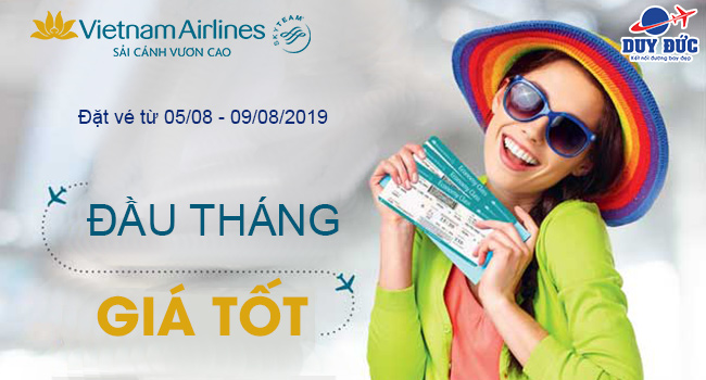 Đầu tháng giá tốt Vietnam Airlines giảm 20% giá vé máy bay tháng 8