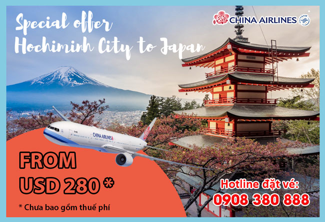 China Airlines khuyến mãi đi Nhật Bản